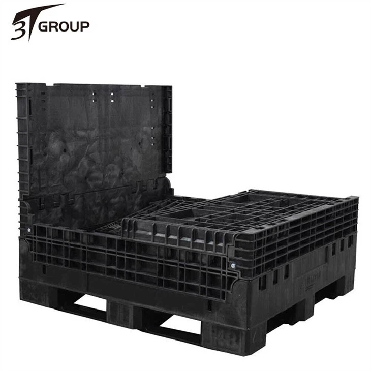 China 45 x 48 x 41 Solid Floor Collapsible Bulk Container 2 Doors